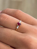 Dainty Oval Ruby Ring