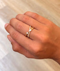 Criss-Cross Pear & Round Diamond Ring