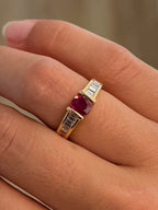 Ruby & Channel Set Baguette Diamond Ring