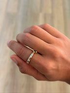 Vertical Channel Set Diamond Ring