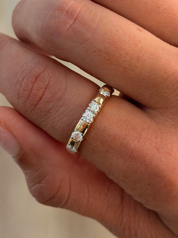 Vertical Channel Set Diamond Ring
