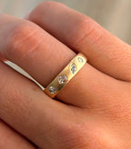 Flush Diamonds & Brushed 14kt Ring