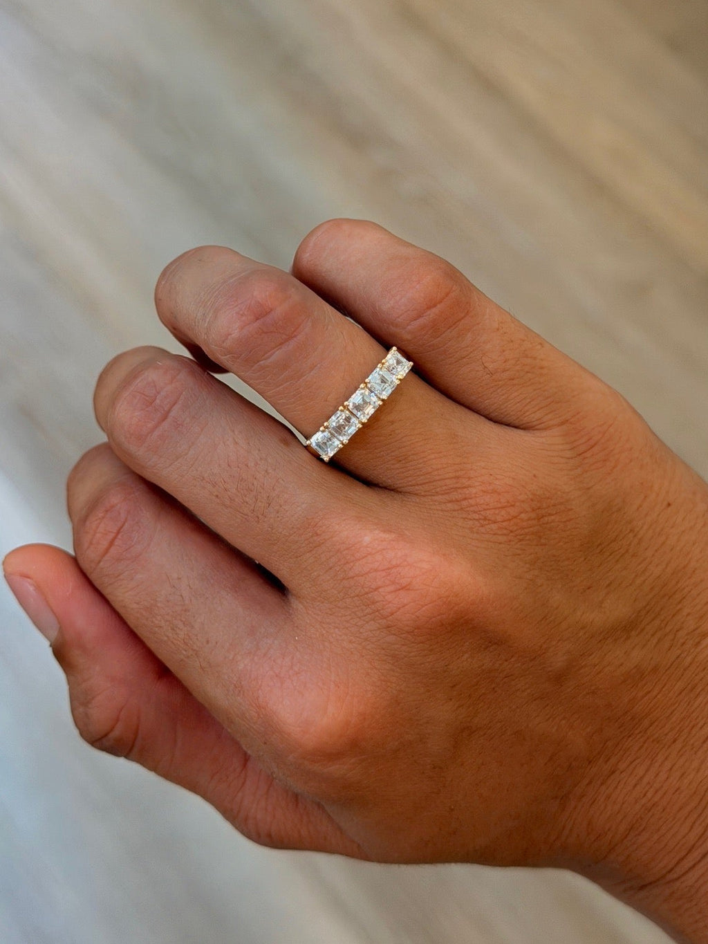 Asscher-Cut Lab Diamond Band