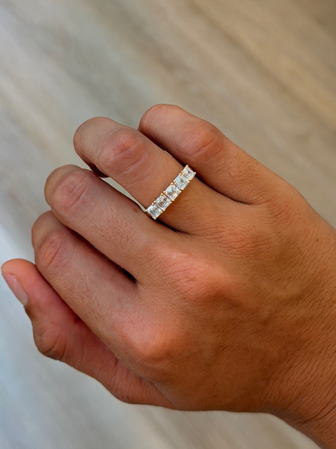 Asscher-Cut Lab Diamond Band