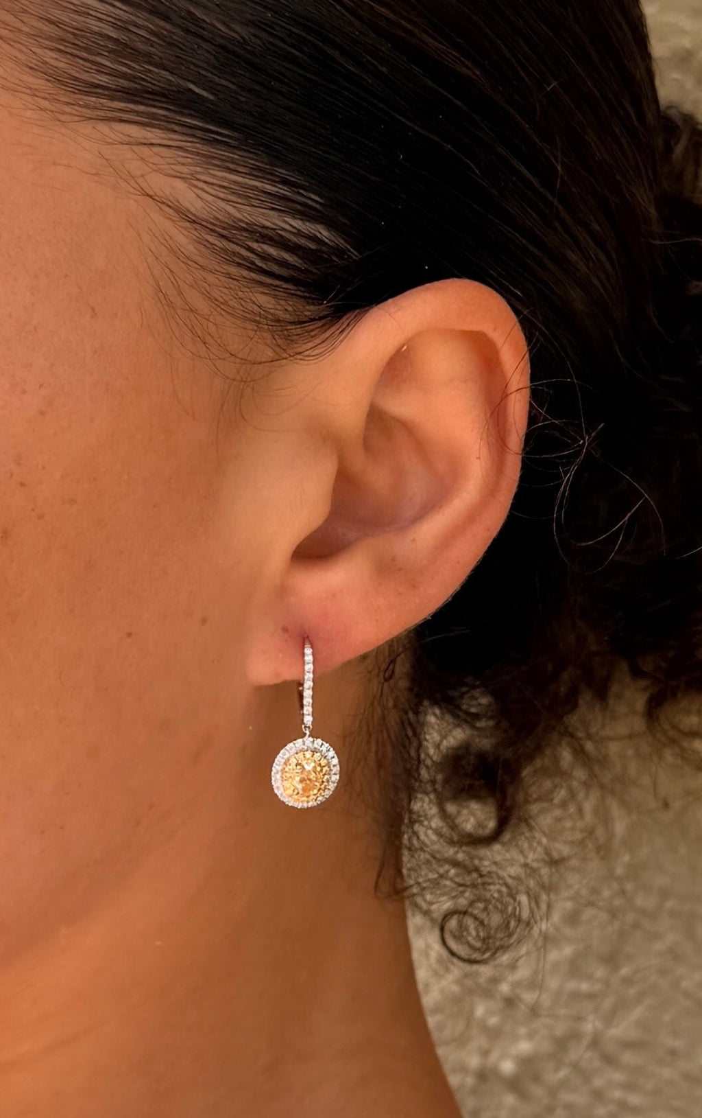 Yellow Diamond Earrings