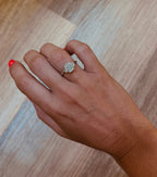Radiant Lab Diamond Ring With Trapezoid Side Stones