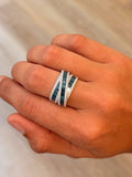 Zig Zag Blue Diamond Ring
