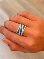 Zig Zag Blue Diamond Ring