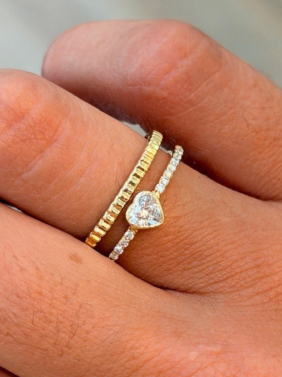 Heart Stacking Diamond Ring