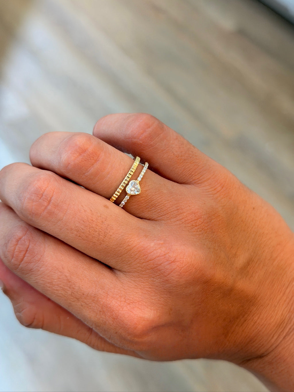 Heart Stacking Diamond Ring