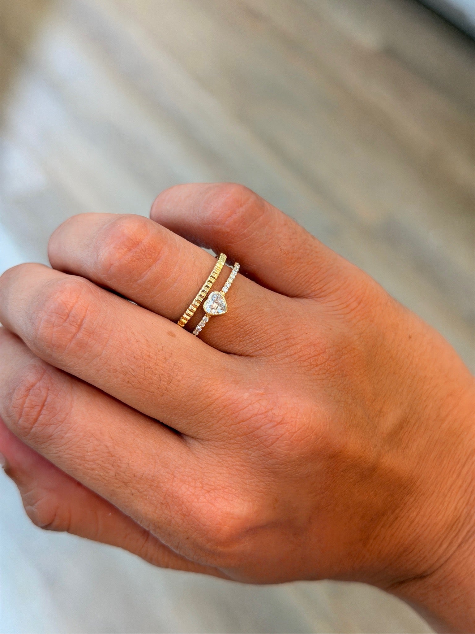 Heart Stacking Diamond Ring