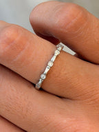 Dainty Alternating Baguette and Round Diamond Ring