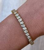 Partial Bezel Diamond Tennis Bracelet