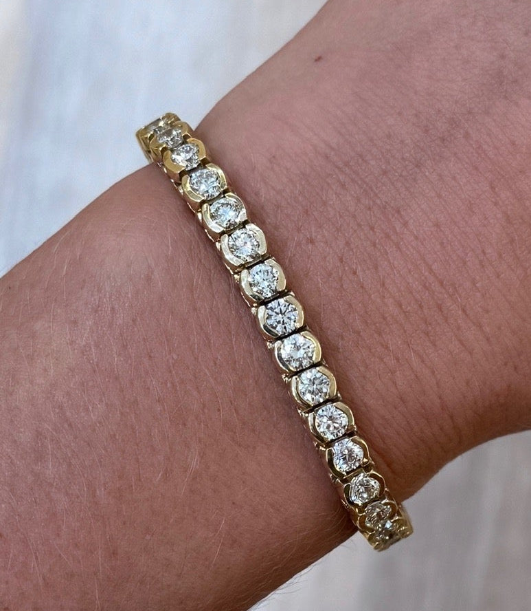 Partial Bezel Diamond Tennis Bracelet