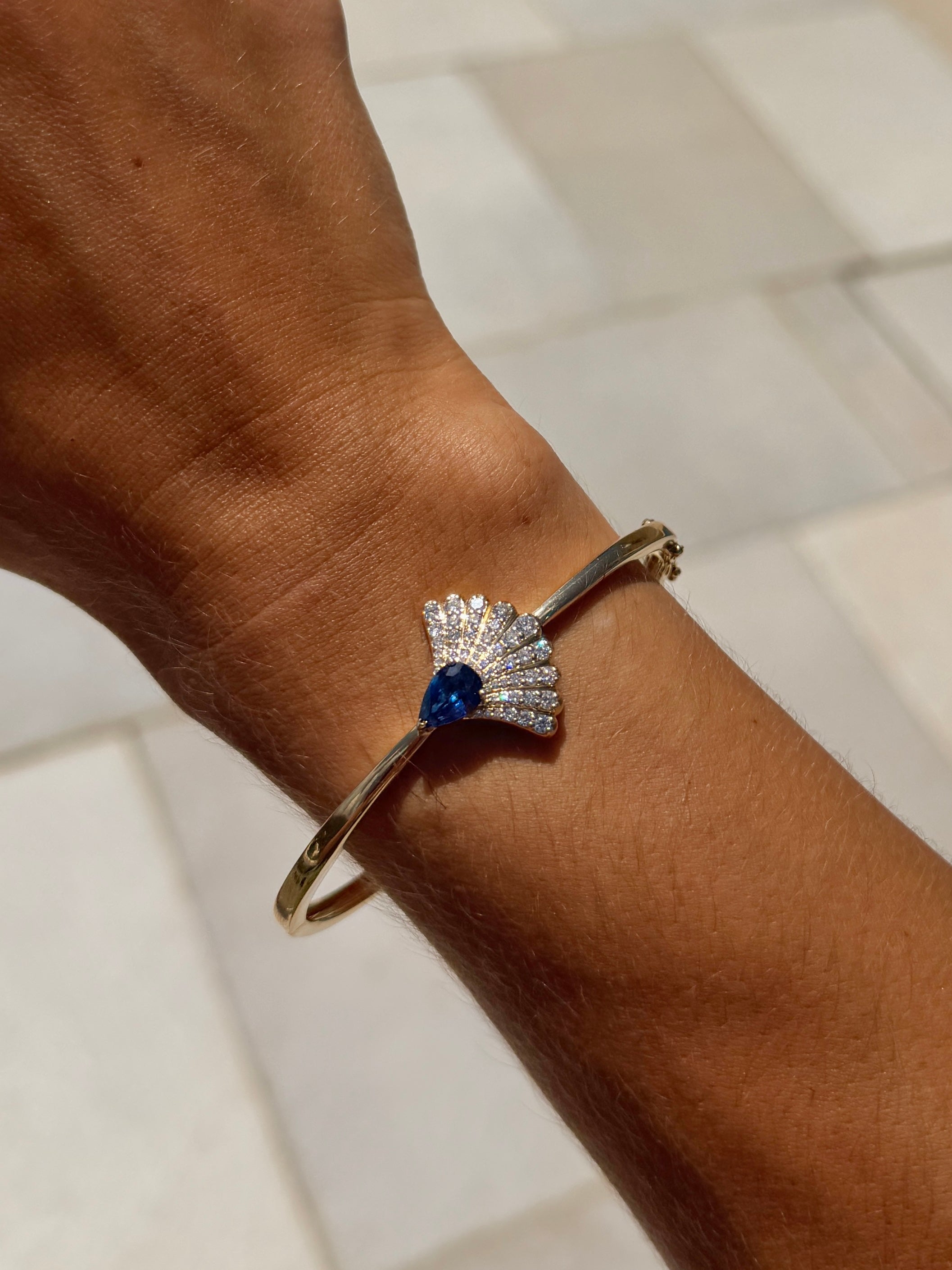Sapphire & Diamond Fan Bangle
