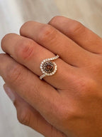Chocolate Diamond Circular Wave Ring