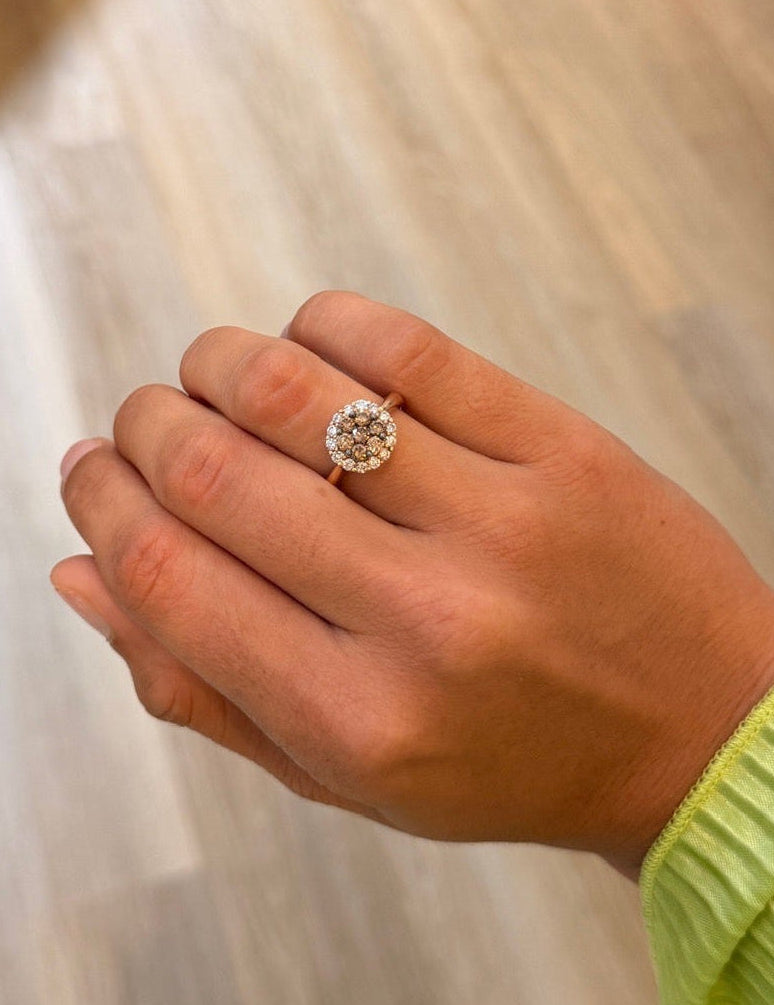 Chocolate Diamond Cluster Ring