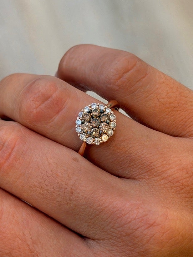 Chocolate Diamond Cluster Ring