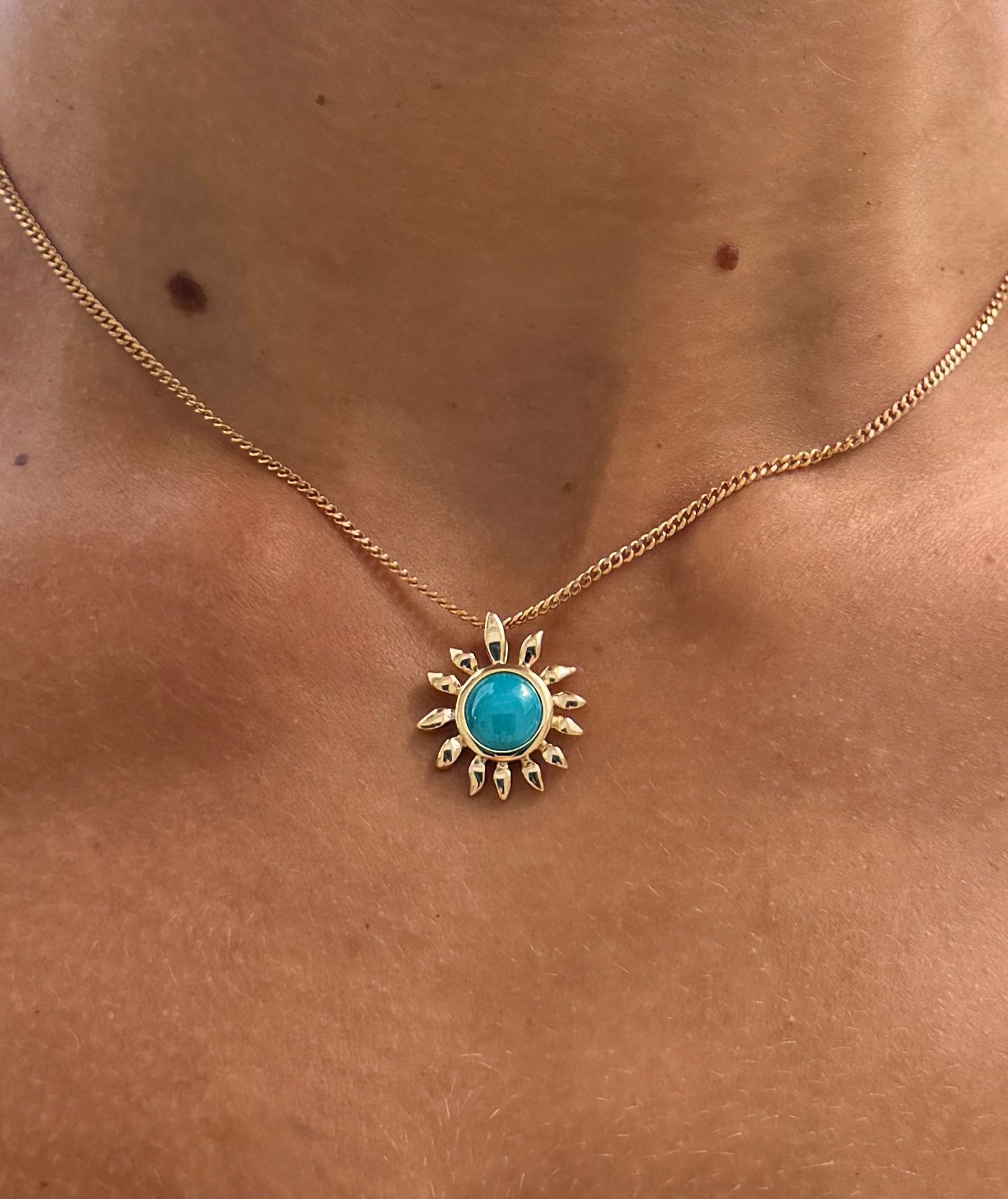 Sunburst Larimar Pendant