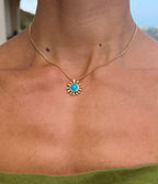 Sunburst Larimar Pendant