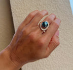 Tahitian Pearl & Diamond Wave Cocktail Ring