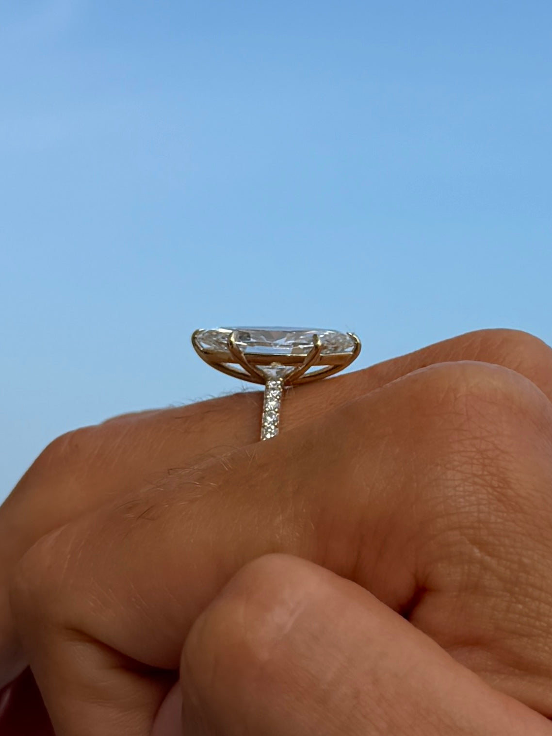 Marquise and Pavé band Diamond Ring - IGI Certified Lab Grown Diamond