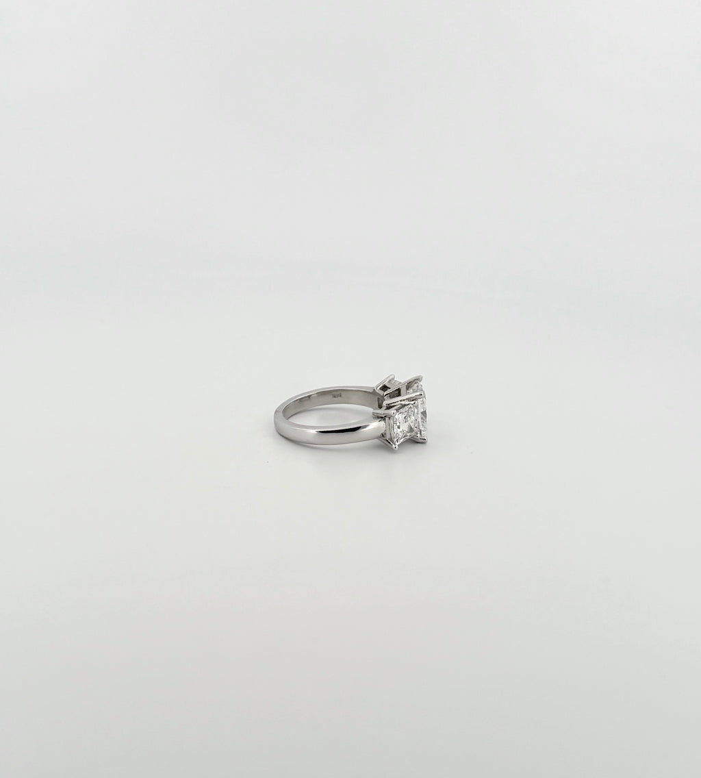 Princess Trio Ring - IGI Lab Diamonds, 14kt White Gold