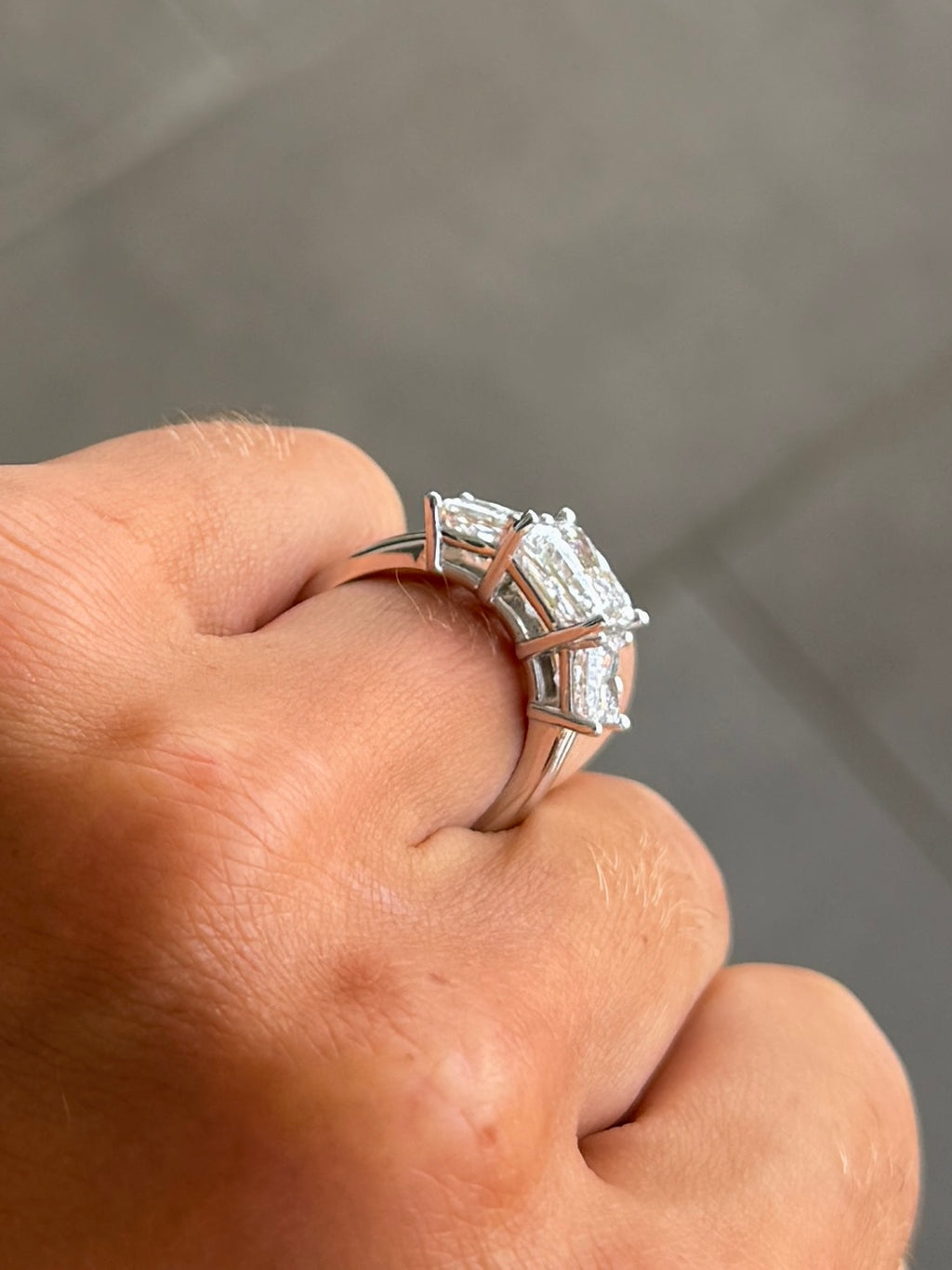 Princess Trio Ring - IGI Lab Diamonds, 14kt White Gold