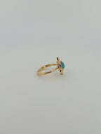 Larimar and Diamond Sunburst Ring