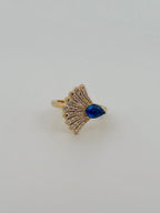 Sapphire & Diamond Fan Ring