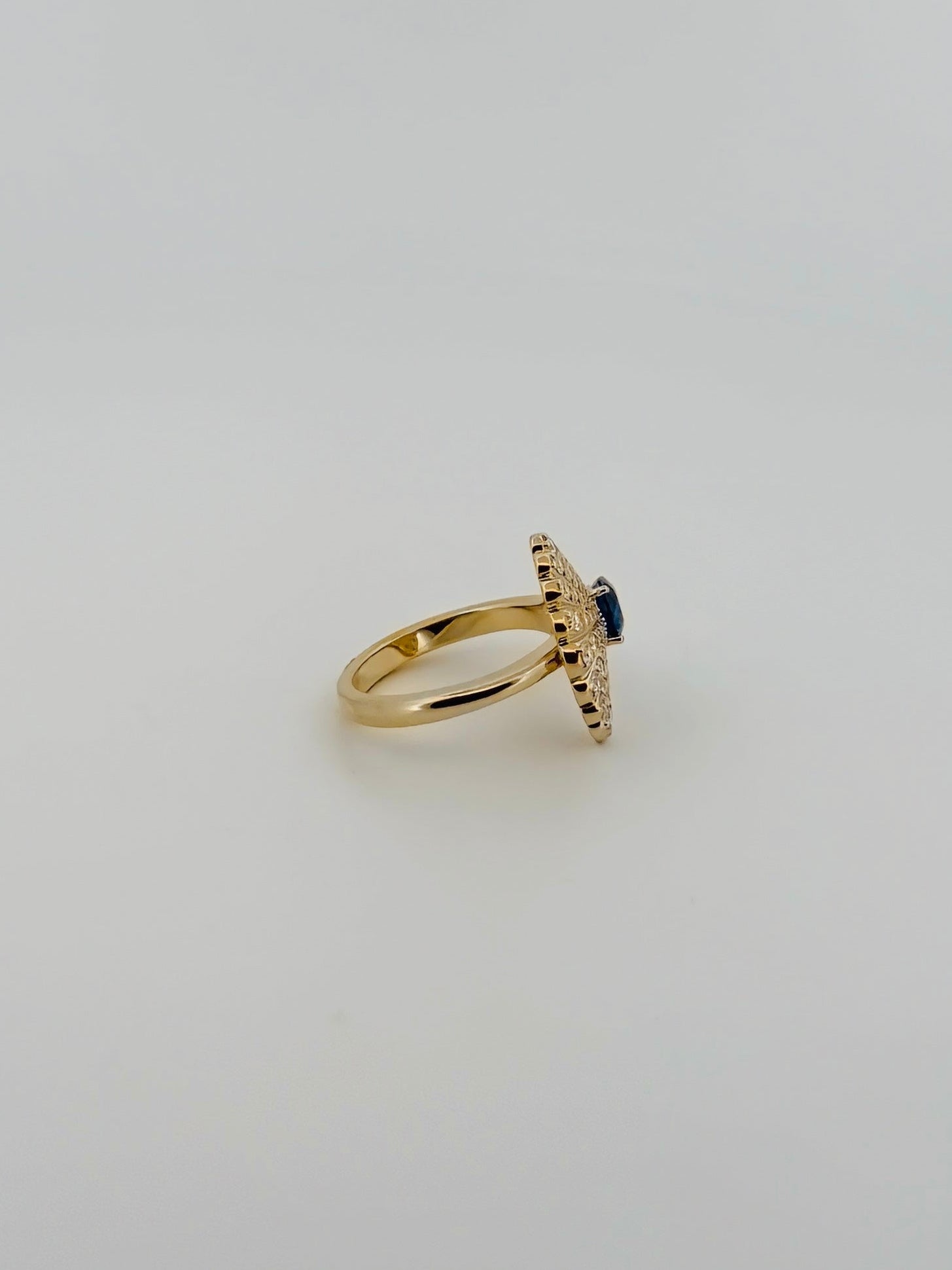 Sapphire & Diamond Fan Ring
