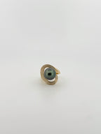 Tahitian Pearl & Diamond Wave Cocktail Ring