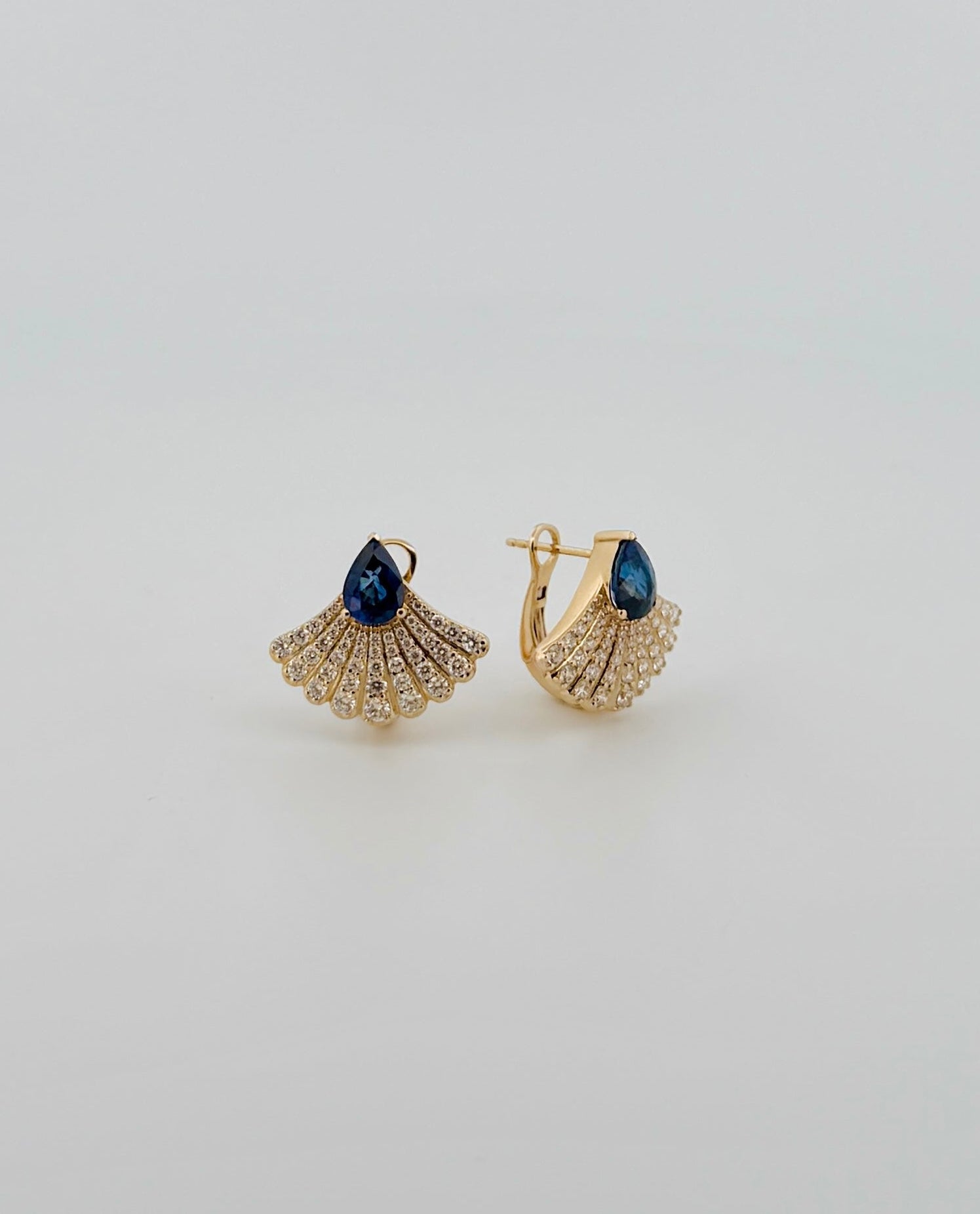 Sapphire Fan Earrings