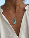 Larimar Dragonfly Pendant Necklace