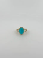 Larimar & Diamond Split Shank Ring