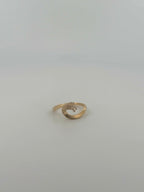Diamond Wave Ring - Brushed 14kt Gold - Preorder
