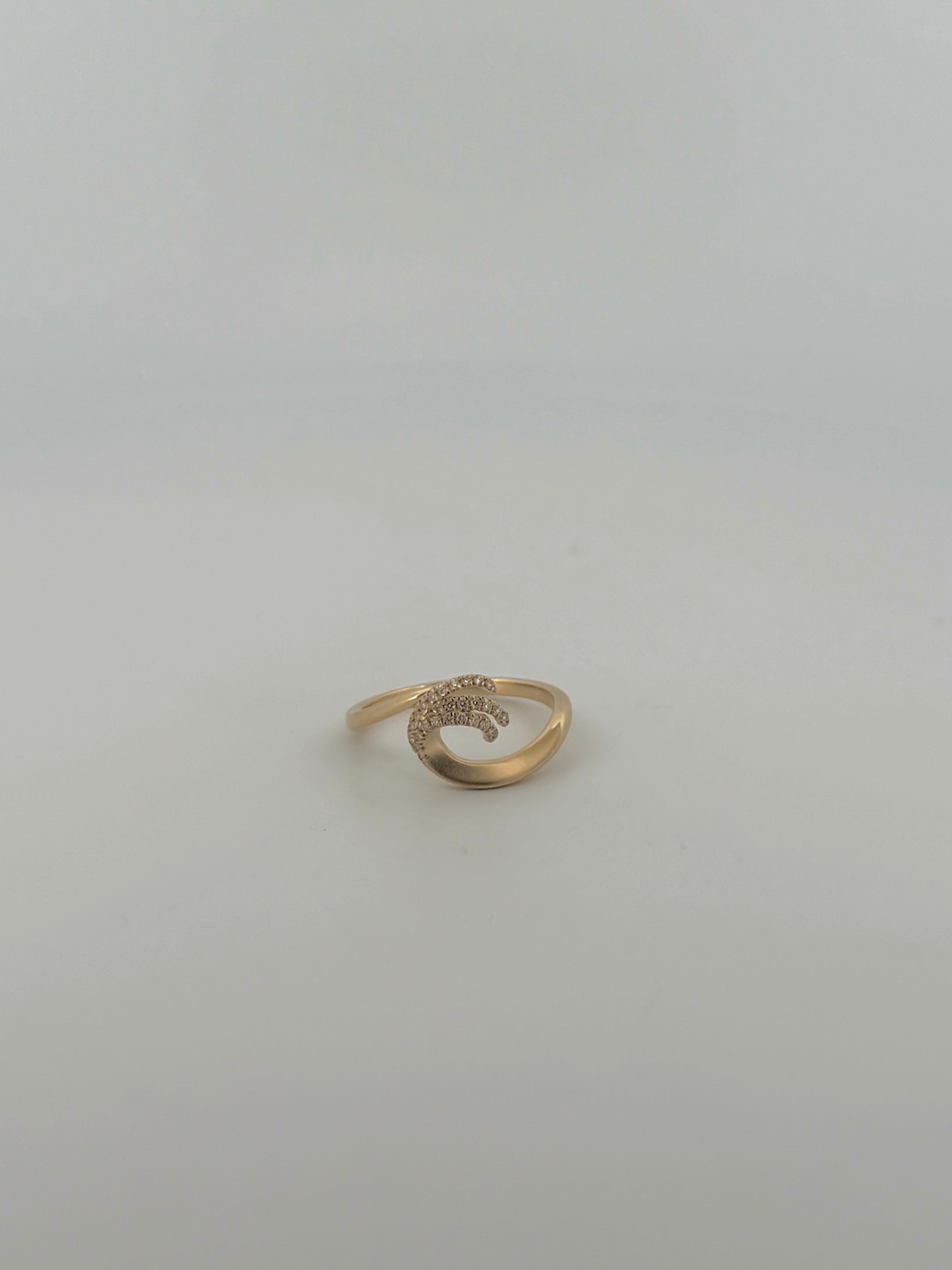 Diamond Wave Ring - Brushed 14kt Gold - Preorder