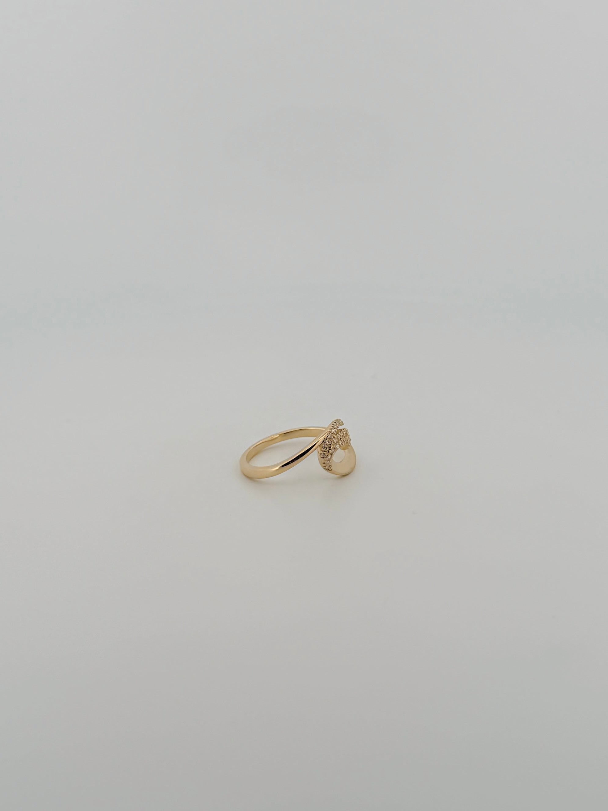 Diamond Wave Ring - Brushed 14kt Gold - Preorder