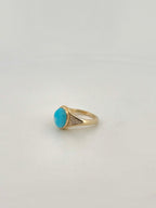 Larimar & Pave Diamond Ring