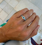 Alexandrite Oval Ring with Halo