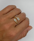Two Stone Oval Lab Diamond Wrap Ring