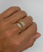 Two Stone Oval Lab Diamond Wrap Ring