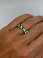 Lab Oval Emerald and Marquise Diamond Band - PREORDER