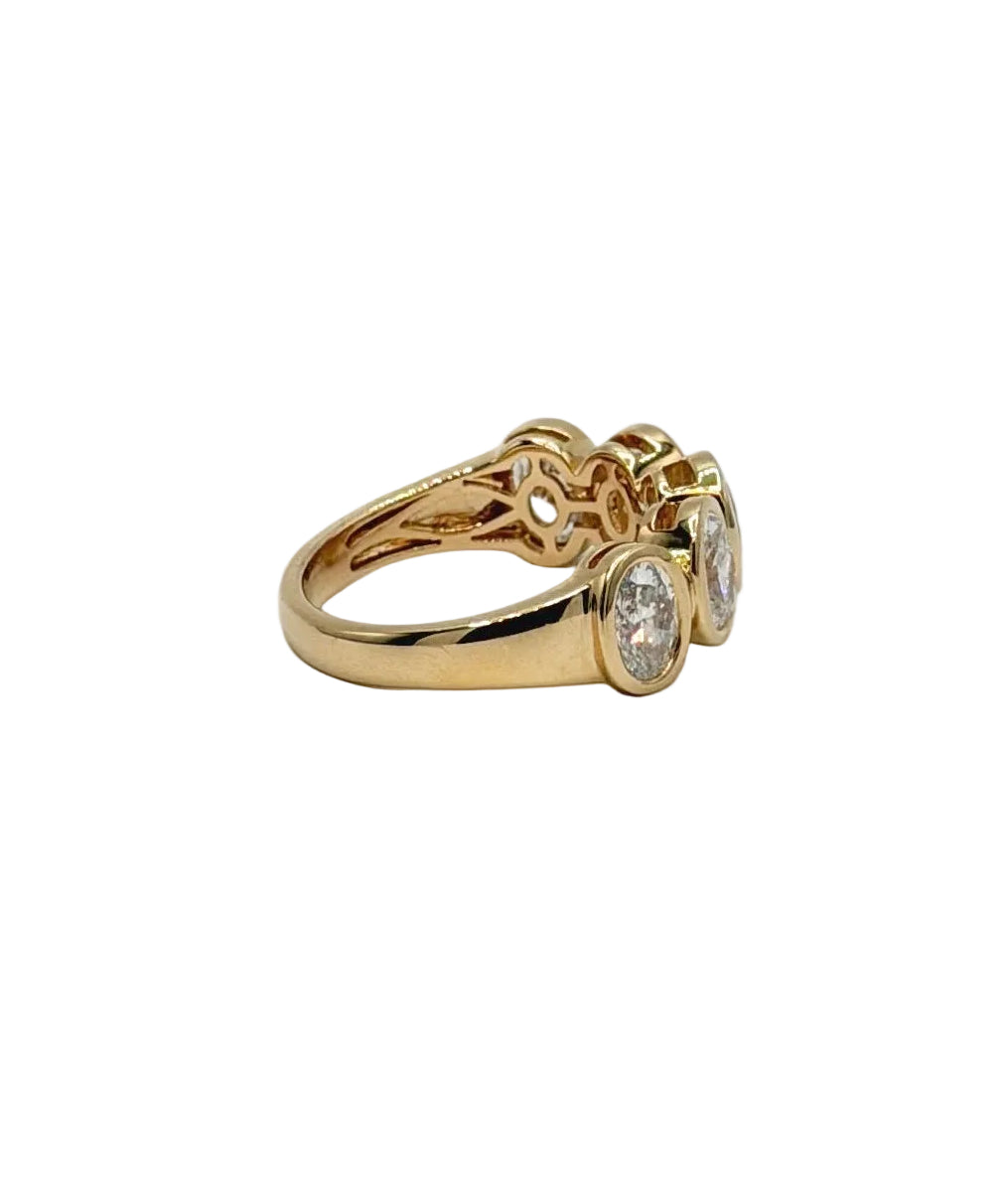 Large Oval Lab Diamond Bezel Ring