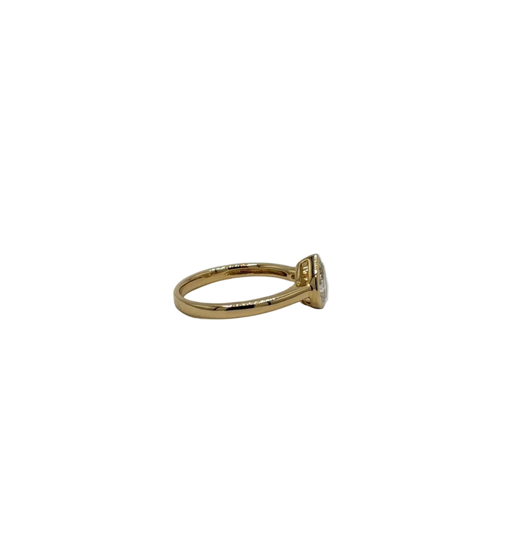 Pear and Round Lab Diamond Bezel Ring