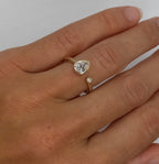 Pear and Round Lab Diamond Bezel Ring
