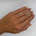 Pear and Round Lab Diamond Open Bezel Ring - PREORDER