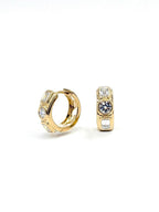 Small Bezel Multi-shape Lab Grown Diamond Hoops