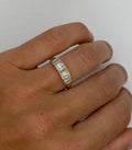 Emerald-Cut Lab Diamond Partial Bezel Ring