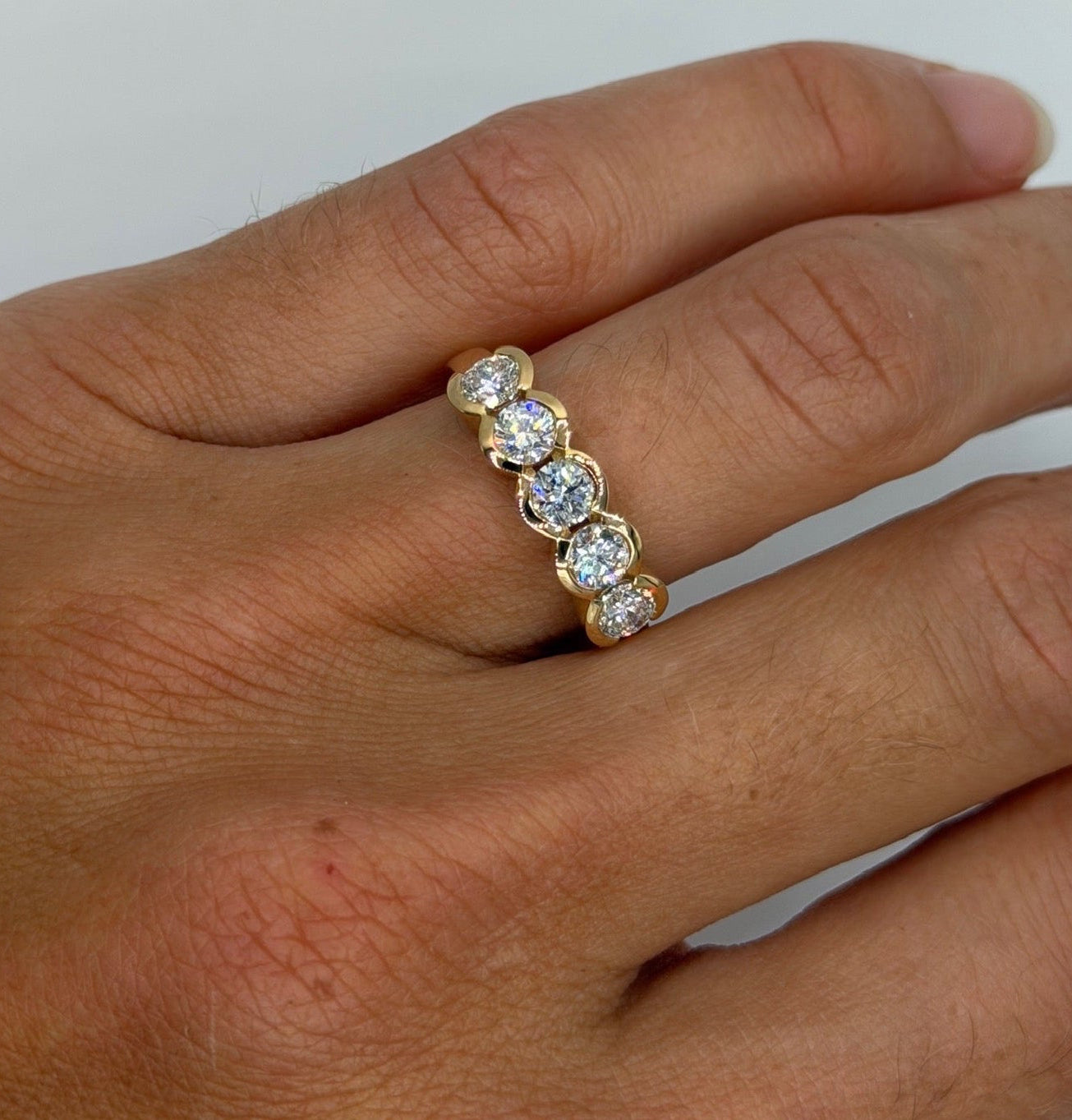 Partial Bezel Round Lab Diamond Ring